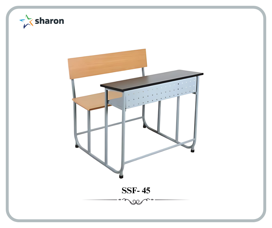 # College three seater desk & bench # college classroom study desk