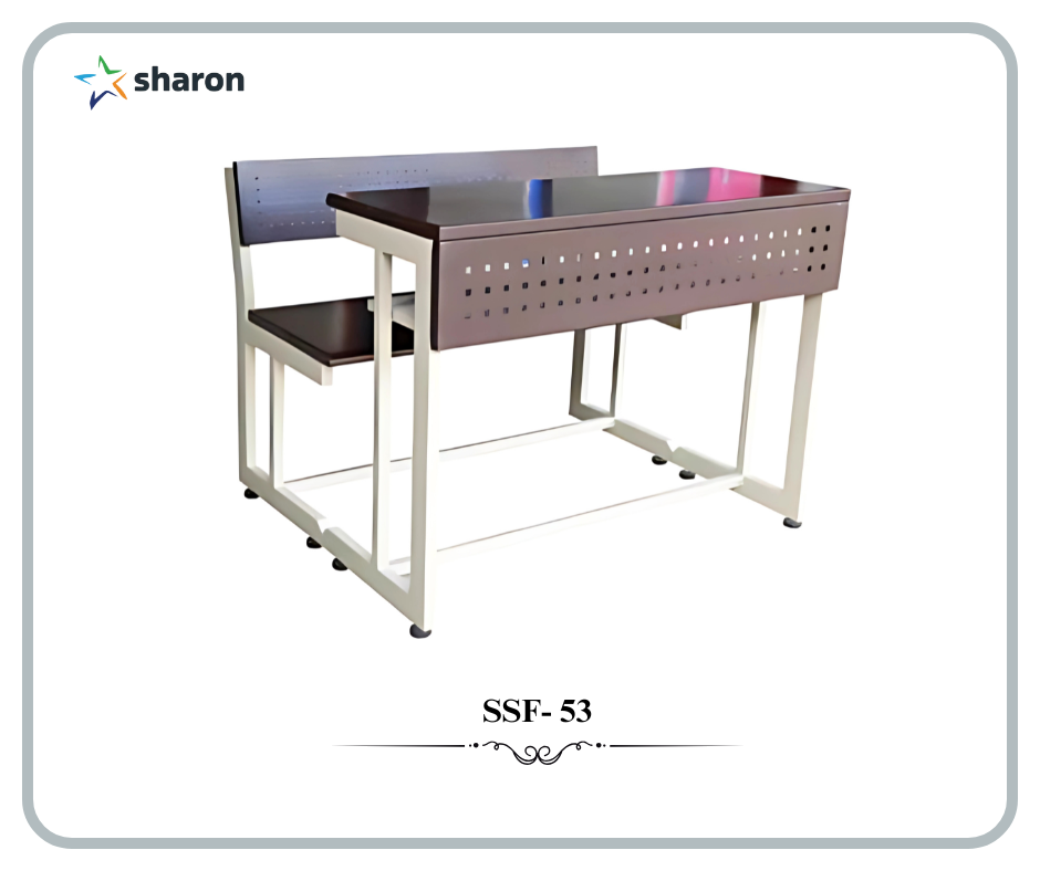 # College Classroom Desk & Bench # collage iron desk
