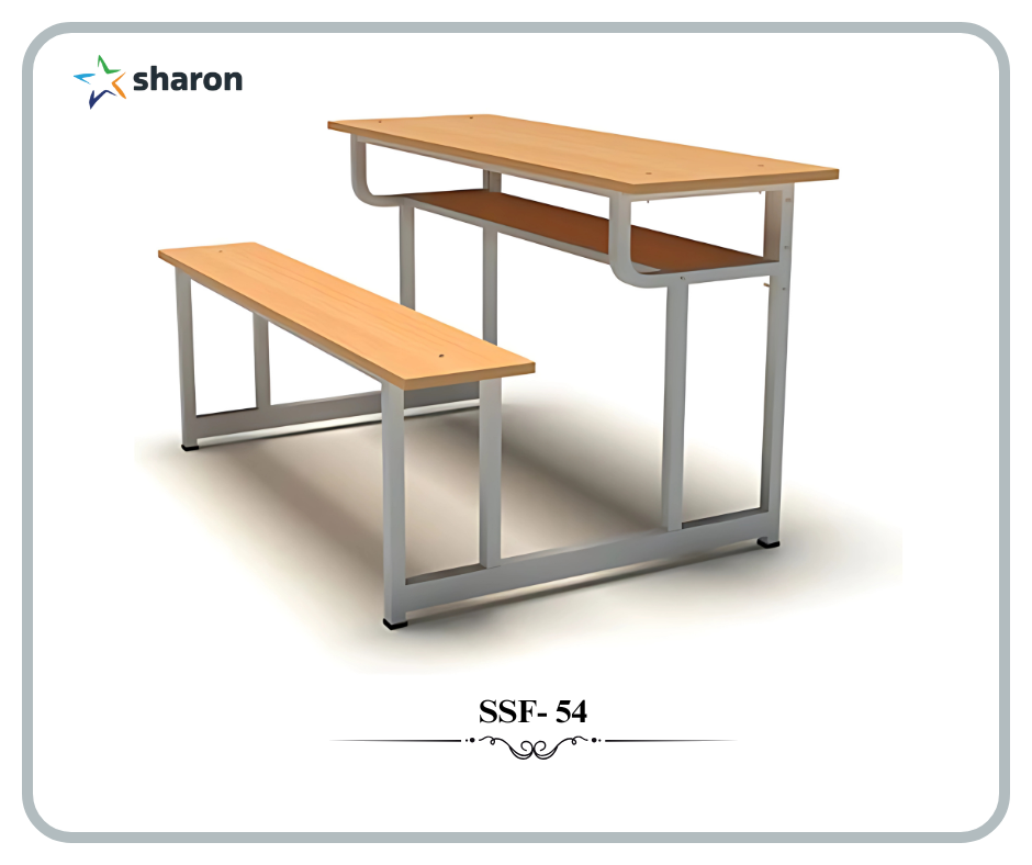 # college attached desk & bench # benches in classroom