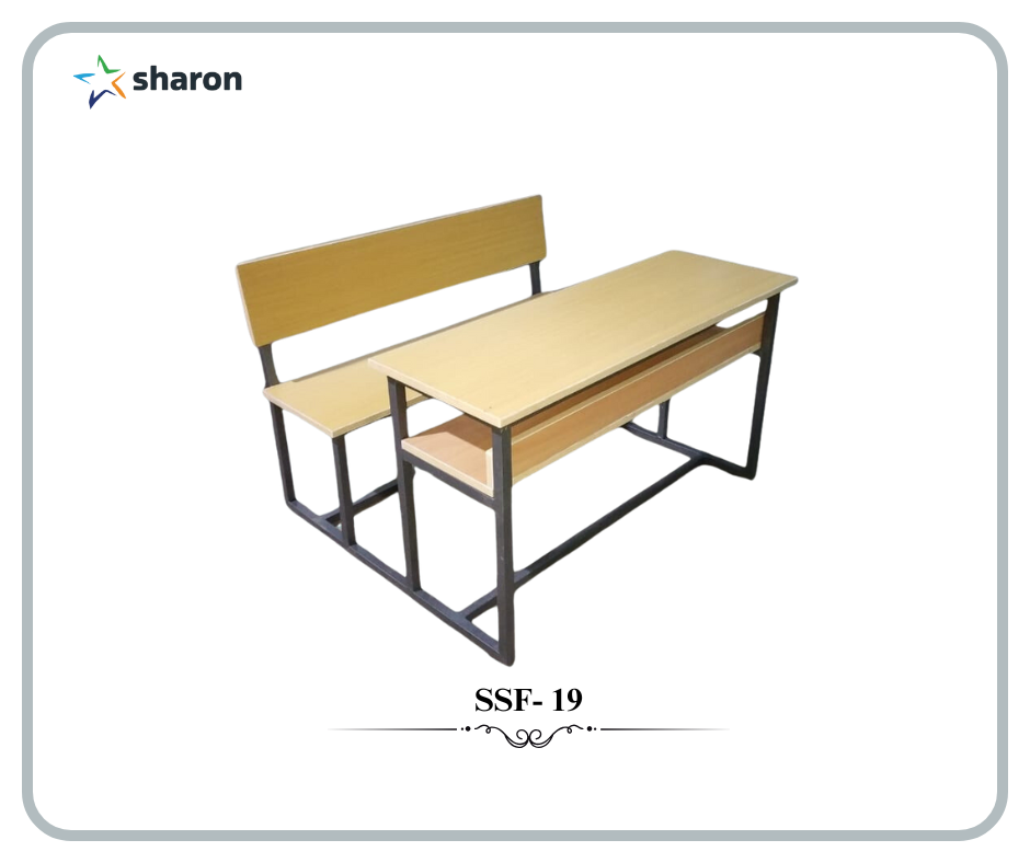 # High School Study Table & Bench # Classroom Desk with Bench