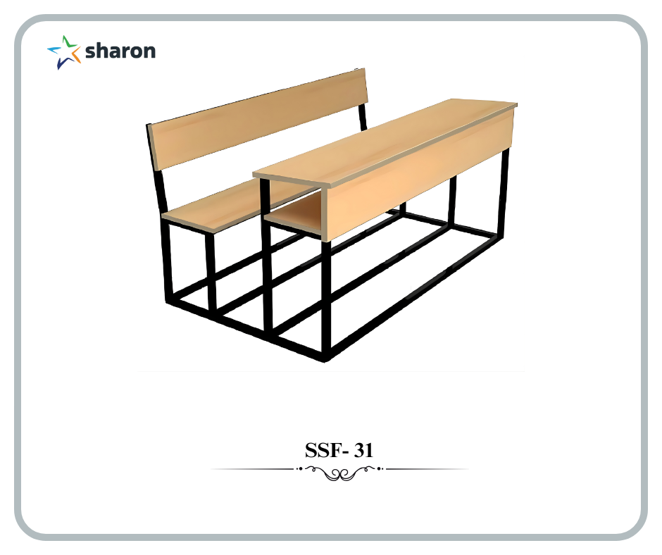 # High School Three-Seat Desk Unit # Student Three-Seater Desk & Bench