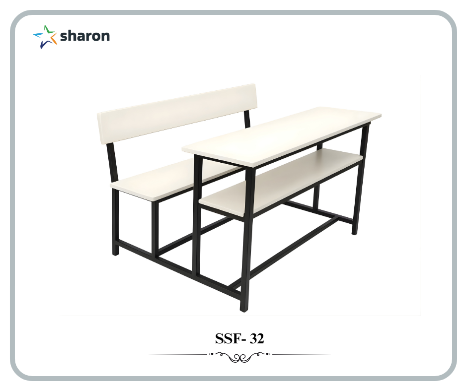 # Two-Student Desk & Bench # Two seater desk with book shelf
