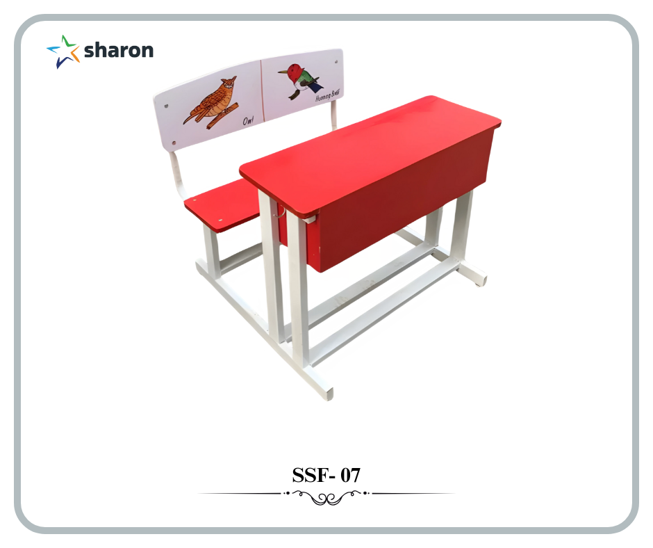 # Two Seater School Desk # Attached Bench Desk