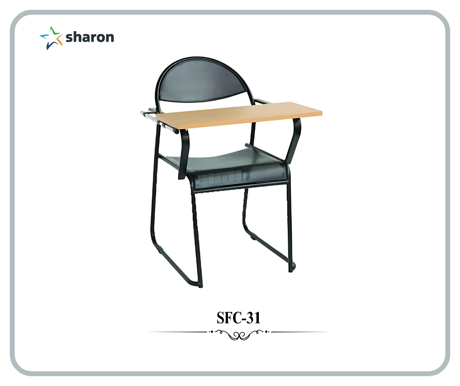 # Perforated writing pad chair # Training room writing pad chair